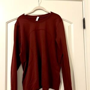 Lululemon long sleeve workout shirt, size 12, burgundy.